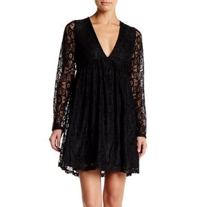 Lace Long Sleeve V-Neck Dress